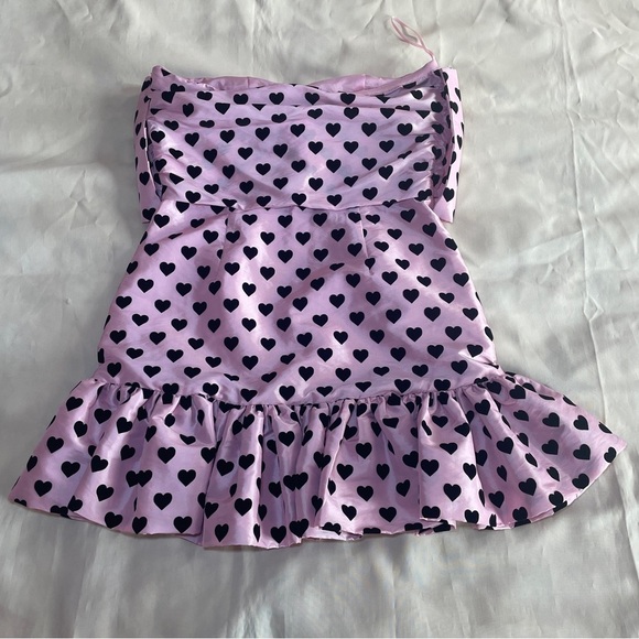 NEW! LoveShackFancy- Tilson Dress in Rosebud Pink Mini Heart Size 6 - Picture 5 of 9